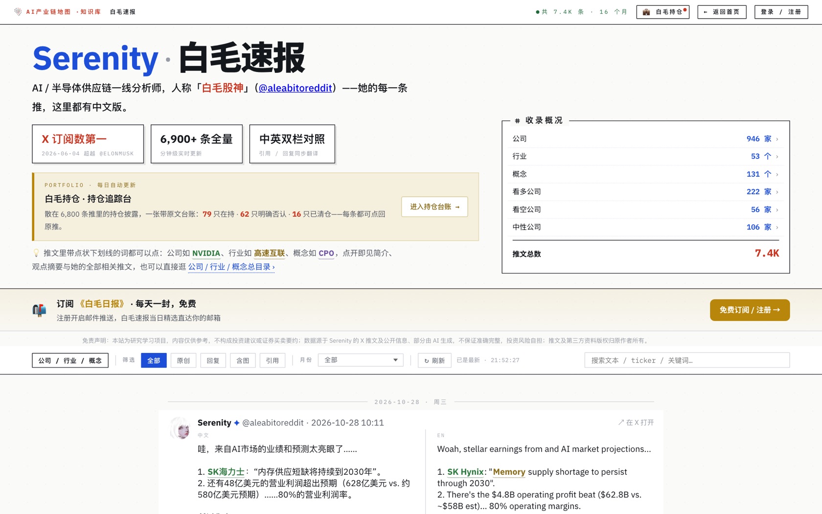 白毛速报首页截图